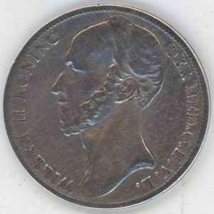 Pays-Bas 1 Gulden 1848 Wilhelmina I Guillaume II (ss) en argent