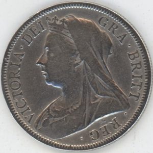 Grande-Bretagne 1/2 Crown 1900 Victoria (s-ss) en argent