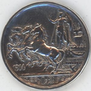 Italie 2 lires 1914 R Victor-Emmanuel III (ss+) en argent