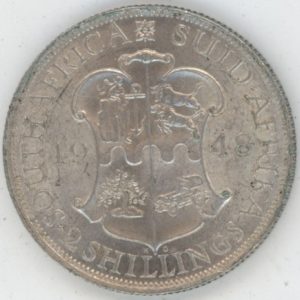 Afrique du Sud 2 Shillings 1948 George VI (vz+) en argent