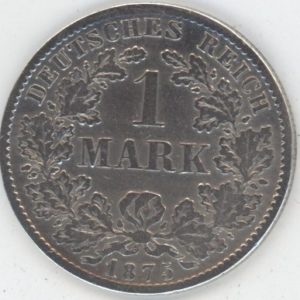 Germany 1 Mark 1875 D Wilhelm I (s) en argent