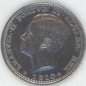 Portugal 100 Réis 1910 Manuel II (vz) en argent