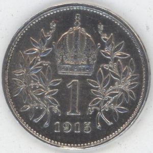 Autriche 1 Couronne 1915 François Joseph Ier (ss+) en argent
