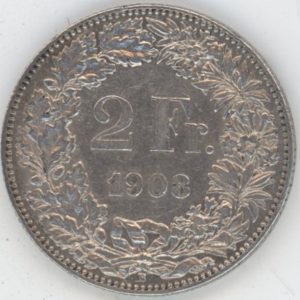 2 Francs 1908 (ss+)