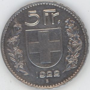 5 Francs 1922 (ss)