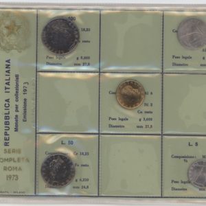 Italie série 1973 de 5 Lire à 100 Lire (unz)