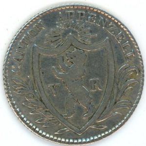 Appenzell 1/2 Schweiz. Franken 1809 (s-ss) en argent