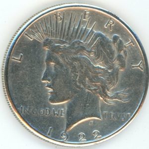 USA Peace Dollar 1922 S (ss) en argent