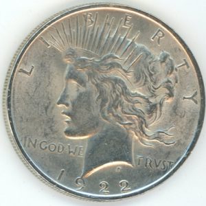 USA Peace Dollar 1922 (ss) en argent