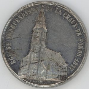 Médaille Eglise Indépendante de la Chaux de Fonds 1877 (ss)