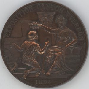 Médaille Vaud Exposition Cantonale Yverdon 1894 Industrie Agriculture Beaux-Arts (ss+)