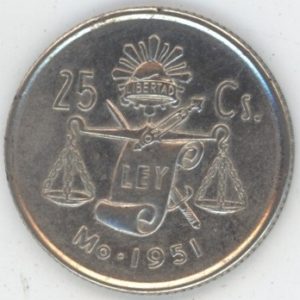Mexico 25 Centavos 1951 Mo (vz)