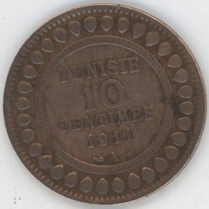 Tunisie 10 Centimes 1911 (ss)