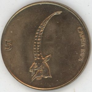 Slovénie 5 Tolarjev 2000 Bouquetin (vz-unz)