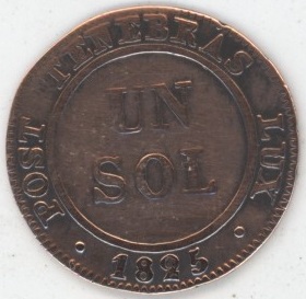 Genève 1 Sol 1825 (s)