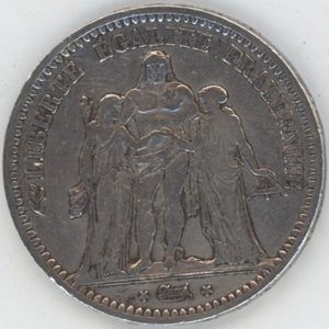 France 5 Francs Hercule 1849 A (ss) en argent