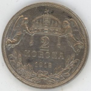 Hongrie 2 Korona 1912 KB François-Joseph Ier (ss-vz) en argent