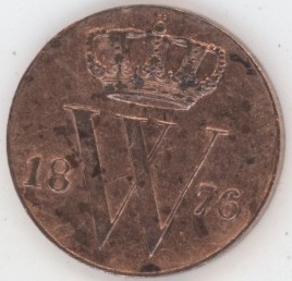 Pays-Bas 1/2 Cent 1876 Wilhelm III (vz)