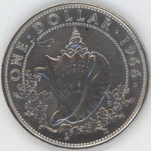 Bahamas 1 Dollar 1966 Elizabeth II (ss+) en argent