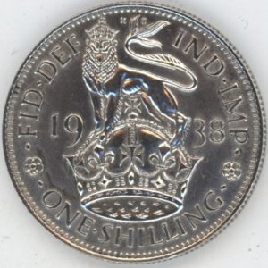Grande-Bretagne Shilling 1938 George VI “English crest” (vz) en argent