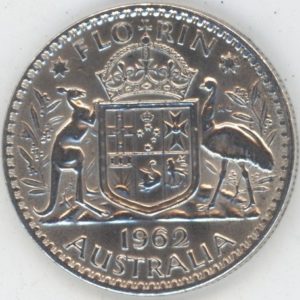 Australie 1 Florin 1962 Elisabeth II (ss-vz) en argent