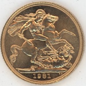 Grande-Bretagne Sovereign OR 1981 Elizabeth II (vz-unz)