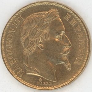 France 20 Francs OR 1869 BB Napoléon III Tête laurée (vz-unz)