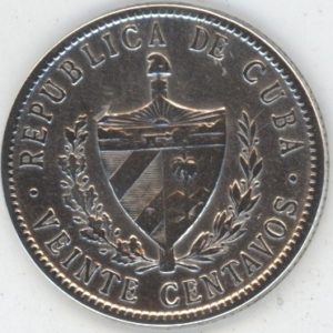 Cuba 20 Centavos 1948 (ss) en argent