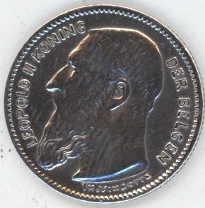Belgique 50 Centimes 1909 FL. Leopold II (ss) en argent