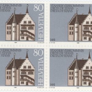 Timbres Bloc de quatre 1981 Diète de Stans Neuf