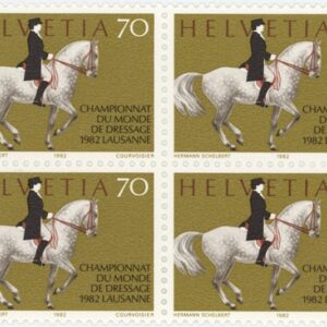 Timbres Bloc de quatre 1982 Championnat du Monde de dressage Neuf