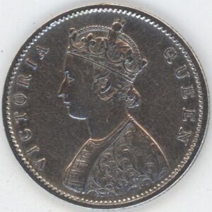 Inde Britannique 1/2 Rupee 1862 Victoria (ss) en argent