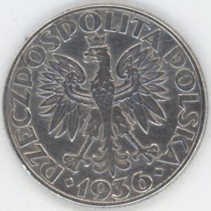 Pologne 2 Zlotys 1936 Bateau à voiles (ss-vz) en argent