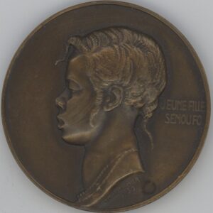 Médaille Côte d'Ivoire 1930 Jeune fille Senoufo Les peuples d' Afrique (vz)