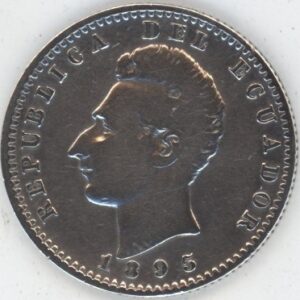 Ecuador 2 Decimos 1895 TF (s) en argent