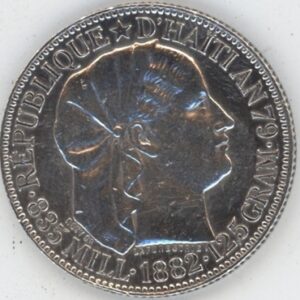 Haïti 50 Centimes 1882 (ss+) en argent