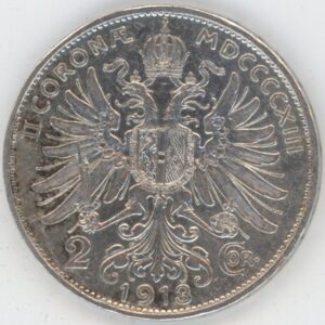 Autriche 2 Corona 1913 Franz Joseph I (ss+) en argent