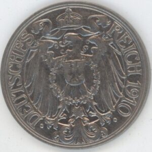 Germany 25 Pfennig 1910 A Wilhelm II (vz)