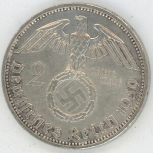 Germany Troisième Reich 2 Mark 1939 A Paul von Hindenburg (ss) en argent