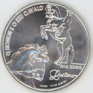 Portugal 1000 Escudos 2000 Cheval lusitanien (vz-unz) en argent