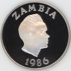 Zambia 10 Kwacha 1986 WWF (unz) en argent