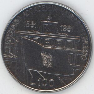 Italie 100 Lire 1981 R Académie Navale (vz)