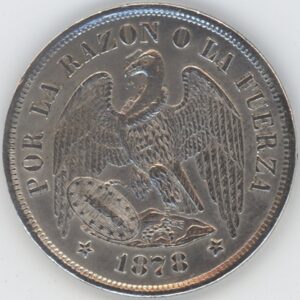 Chili 1 Peso 1878 So (ss-vz) en argent