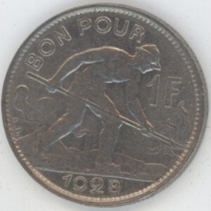 Luxembourg 1 Franc 1928 Charlotte (ss+)