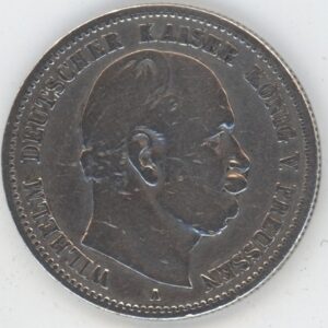 Germany Prussia 2 Mark 1876 A Wilhelm I (s-ss) en argent