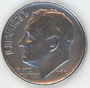 USA Roosevelt Dime 1953 (ss) en argent