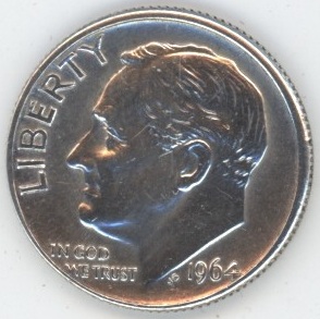 USA Roosevelt Dime 1964 D (ss) en argent