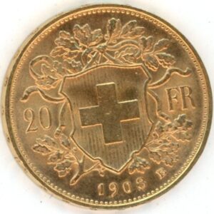 Vreneli 20 Francs OR 1908 (vz)
