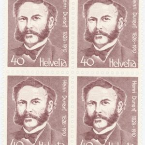 Timbres Bloc de quatre 1978 Portraits V. H. Dunant Fondateur Croix rouge Neuf