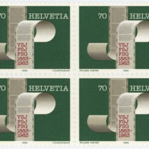 Timbres Bloc de quatre 1983 Jubilés Cent. de la Féd. suisse des journalistes Neuf